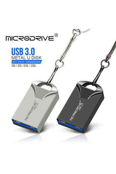 Choice محرك أقراص فلاش USB صغير للغاية مقاوم للماء فضي اللون بسعة 16 جيجابايت ومحرك أقراص USB 3.0 معدني بسعة 32 جيجابايت