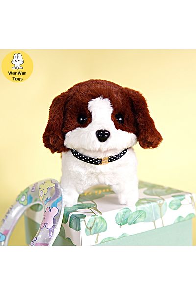 Choice Brown And White Dog WanWan Toys-Plush Electric Toy for Kids, Puppy and Rabbit, Can Walk, Jump and Ba