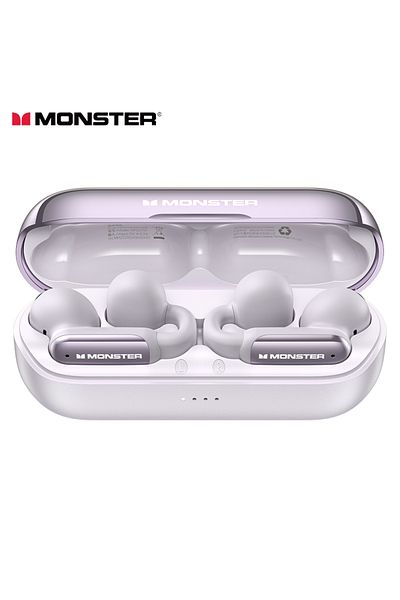 MONSTER Purple Monster AC601 TWS Bluetooth Earphones HiFi Stereo HD Call Clip on Headphones Noise Reduction