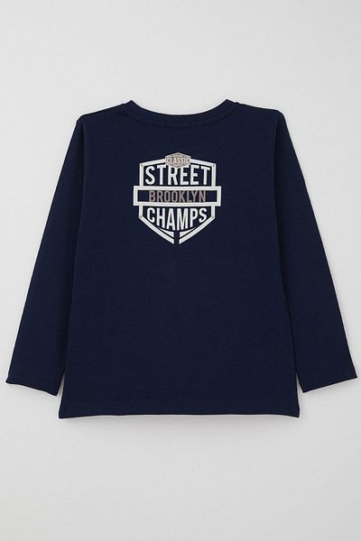 Breeze Boy's Long Sleeve T-Shirt Street Champion Car Print 4-8 Years, Navy Blue