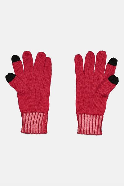 Body Glove Women 1 Pair Metallic Knitted Gloves, Dark Pink