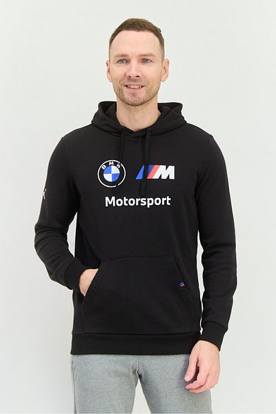 Puma x BMW Motorsport Men Sportswear Fit Long Sleeve Mms Ess Outdoor Sweatshirt, Black