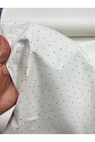 Renk Tekstil Ecru Ground Beige Dot Βαμβακερό ύφασμα ποπλίνα