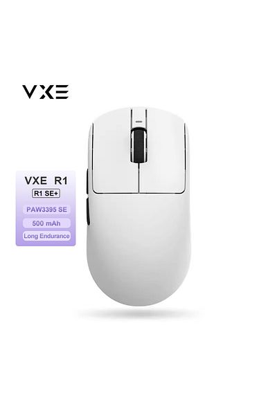 Choice ماوس الألعاب اللاسلكي R1 Se Plus (أبيض) من Atk Vxe R1 Pro Max Dragonfly R1 بتقنية البلوتوث Paw3395 2.4 جرام E-sp