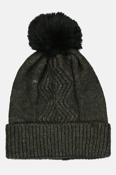ELLE Women Textured Beanie Hats, Green