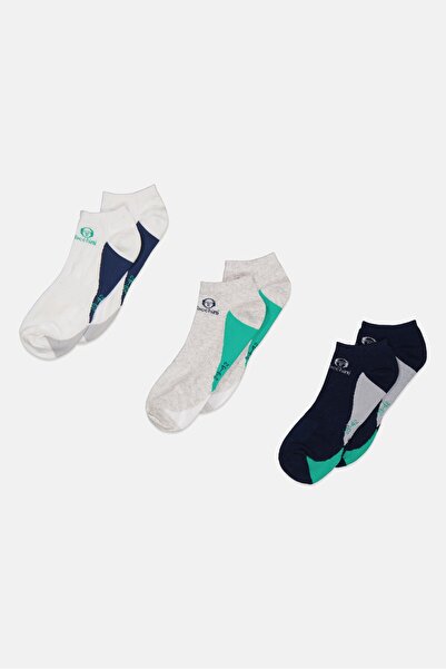 Sergio Tacchini Men 3 Paires Brand Logo Crew Socks, Navy