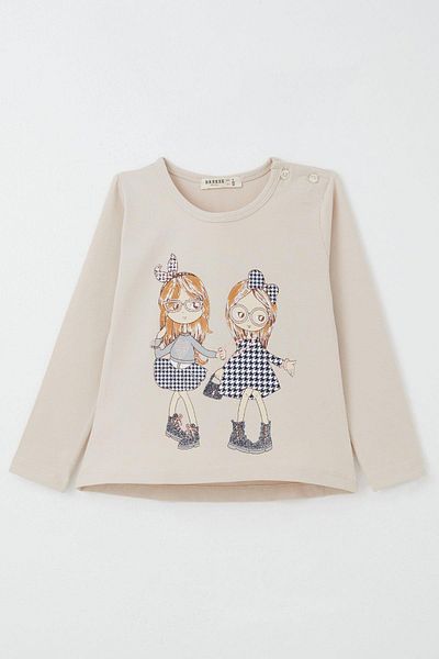 Breeze Beige Figure Tespi Taky Ti Set 2-6 Bat Friendship Themed Happy Girls with Leggings Printed