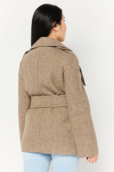 Stella McCartney Women Textured Belted Trench Coat, Taupe