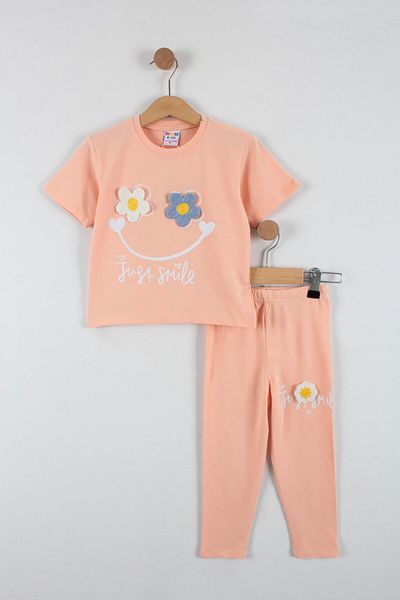 TRENDİMİZBİR Σετ σορτς για κορίτσια Daisy Embroidered