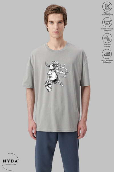 Nyda Collections Unisex majica kratkih rukava sa otisnutim upitnikom i okrugl...