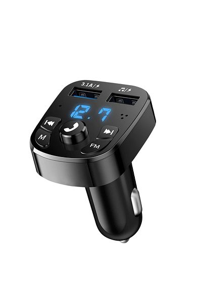 Choice Black 3.1A Bluetooth FM Transmitter Adapter 2 USB Ports Charger Cigarette Lighter MP3 Player Wireles