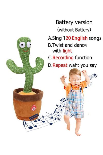 Choice without battery Kids Dancing Talking Cactus Toys Singing Mimicking Recording Repeating What You Say