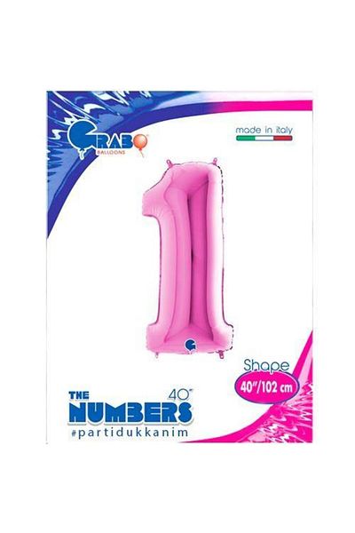 Parti Dükkanım 1 Number Pink Foil Balloon (100X35 cm)