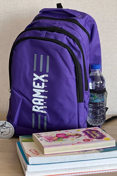 FCSTORE Unisex Purple Backpack Large Size Water Repellent Fabric Travel Laptop Bag 45X30X15Cm 24Lt