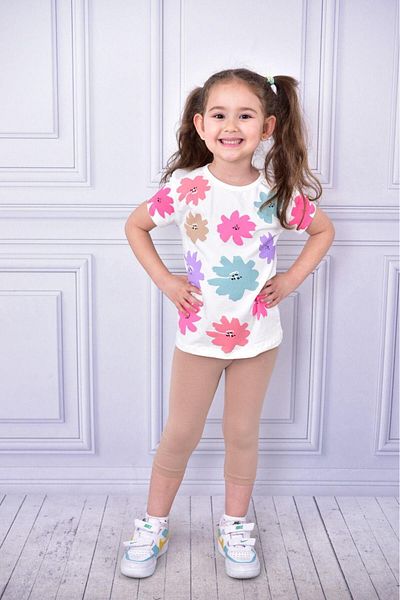 TRENDİMİZBİR Κορίτσια Floral εμπριμέ κολάν Σετ 2 ΤΕΜ