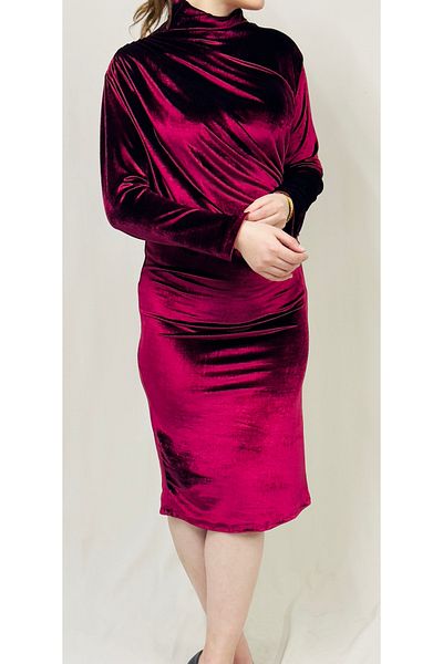 MODA Women Velvet Drawstring Dress