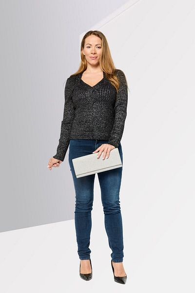 Dkny Women V-Neck Knitted Sweater, Black