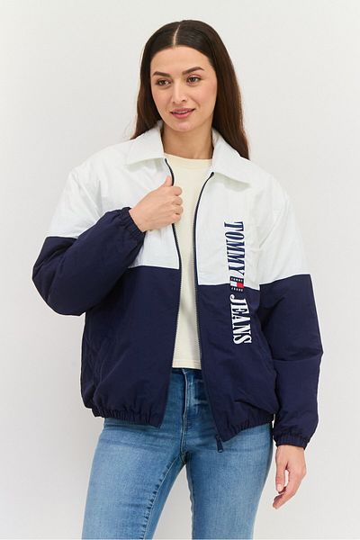 Tommy Hilfiger Women Two Tone Windbreaker Jacket, Navy
