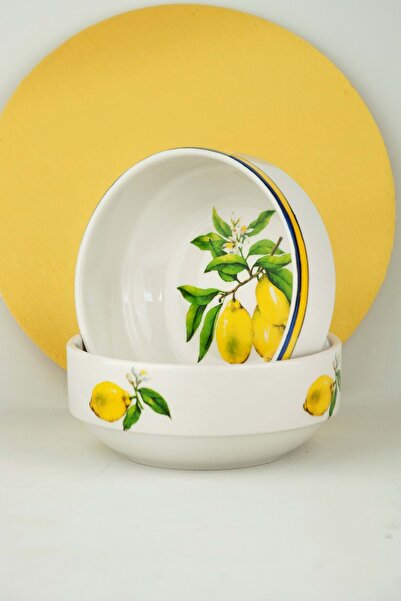 Bursa Porselen Dekor Lemon 2 li porselen kase