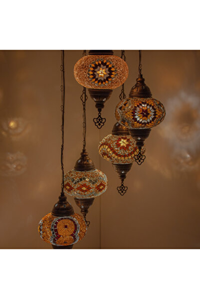 mosland home 13 Çeşit , Mozaik Lamba 5'li Osmanlı Otantik Renkli Camlı El Yap...