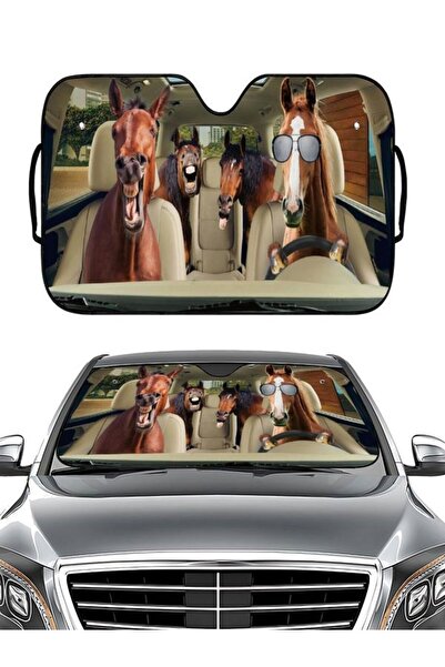 MOD10 Araba Ön Cam Güneşliği Baskılı Metalize Parlak Alüminyum Katlanabilir O...