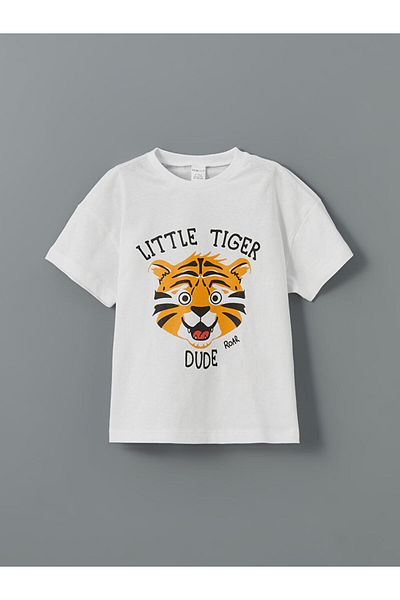 LC Waikiki Lcw Printed Boys' T-Shirt and Shorts 2-Piece