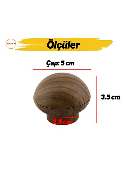 Badem10 Luka Buton Mobilier din nuc Sertar Bucătărie Dulap Dulap Plastic Maro Mâner cu o singură șurub