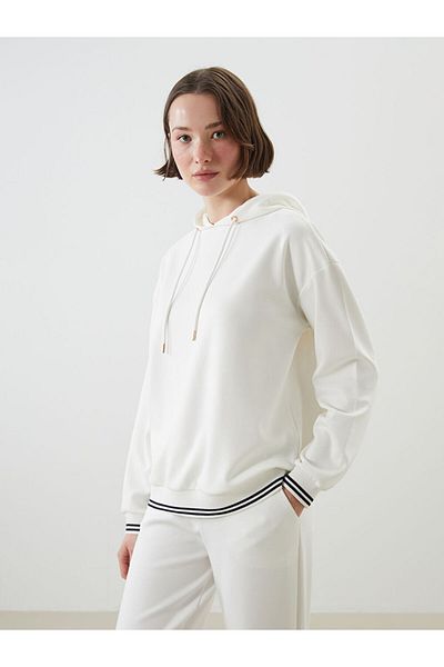 LC Waikiki Lcwaikiki Classic Ecru Oversize Women's Hoodie