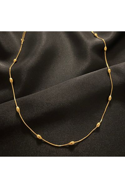 Zeyn Dorika Gold Steel Necklace