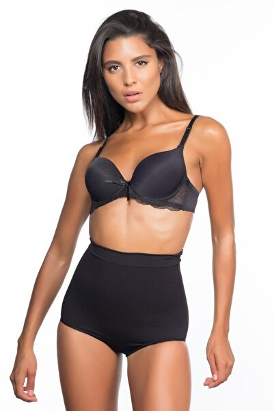 Emay 2057 Model Black Slip Corset - Massage Feature, No Trace