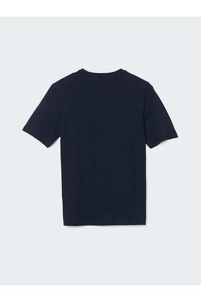 LC Waikiki Lcwaikiki Classic Navy Blue Crew Neck Printed Combed Cotton Men's T-Shirt