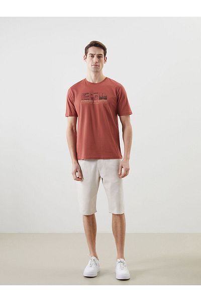 LC Waikiki New Season Crew Neck εμπριμέ χτενισμένο βαμβακερό ανδρικό Tisort - S5J107Z8