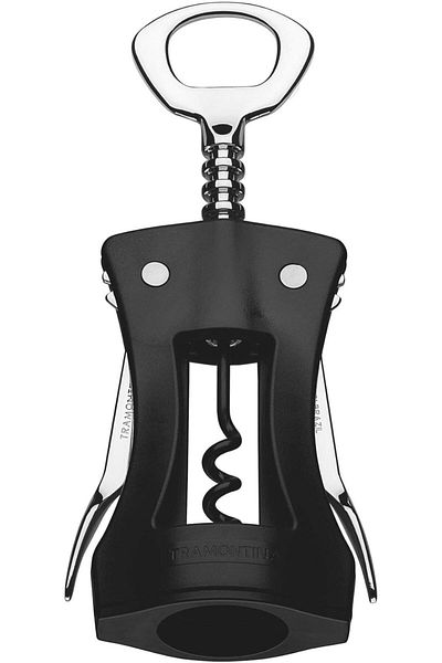 TRAMONTINA Since 1911, Made In Brazil - Harmoniza Stainless Steel Winged Corkscrew In Black