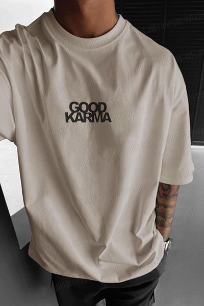 Millionaire Ανδρικό μπλουζάκι Stone Good Karma Oversize Loose Wide Fit Loose Cut