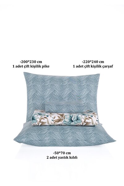 Evim 200X230 cm Blue Garden to Be Opened Soren Personality Pike Set