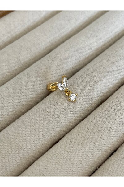 Sade Accessory Ucu Taşlı İki Baget Taşlı Piercing