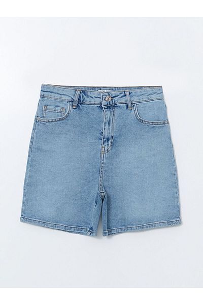 LC Waikiki Pantaloni scurți de jeans pentru femei Lcwaikiki Classic Blue Slim Fit