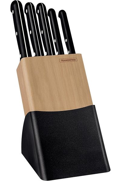 TRAMONTINA Since 1911, Made In Brazil - Ultracorte 6 Pieces Knife And Block Set With Stainless Steel Blade