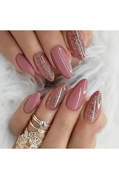 Accessories Vanilla Avenue Koyu Pembe Simli Badem Kendinden Yapışkanlı Takma ...