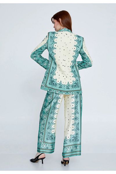 MİANOTTE Long Sleeve Patterned Regular Jacket - Pants Bottom Top Set