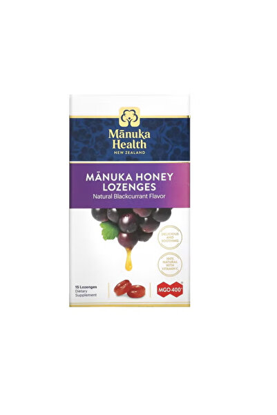 Manuka Health عسل Mgo400 Plus بنكهة الكشمش الأسود الطبيعية 15 قرصًا