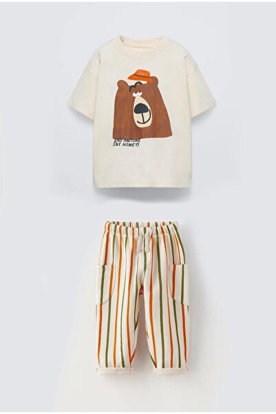 Daisy Dolly Costum din bumbac pentru băiat cu figuri de animale