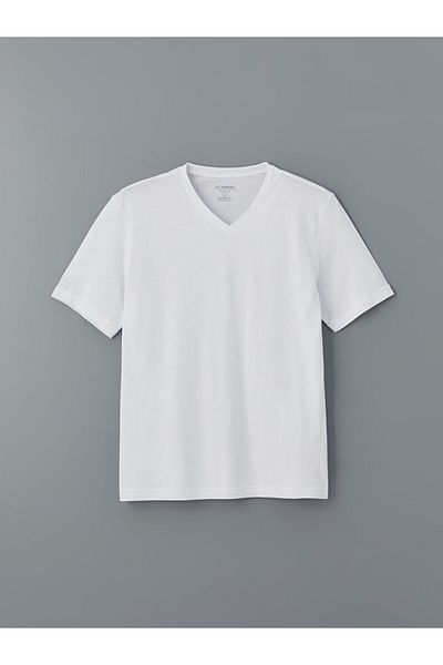 LC Waikiki Ανδρικό T-Shirt LCW με λαιμόκοψη V χτενισμένο βαμβακερό