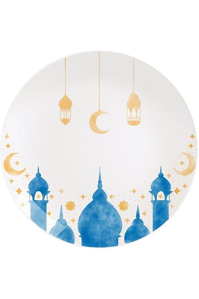 TRAMONTINA Since 1911, Made In Brazil - Hayat 25cm Ramadan Themed Decorated Porcelain Dinner Plate