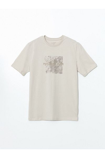 LC Waikiki Ανδρικό μπλουζάκι LCW Crew Neck με εμπριμέ χτενισμένο βαμβάκι