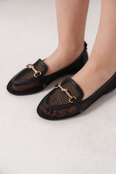 Moda Değirmeni Negru pentru femei, dantelă, cu cataramă aurie, scurte, casual, cu toc elegant MD2104-111-0001