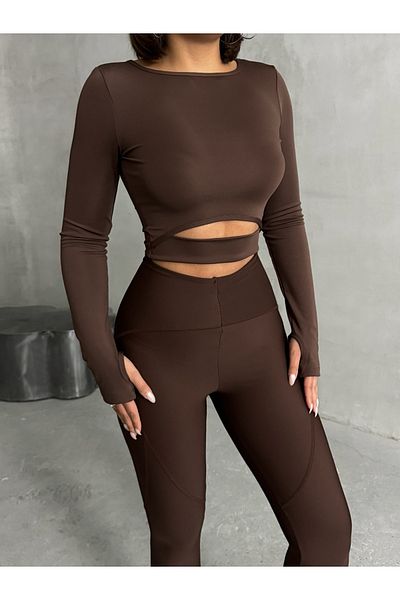 Miss Prova Crop Sports Top με τρύπα για τον αντίχειρα - MISSBL2514