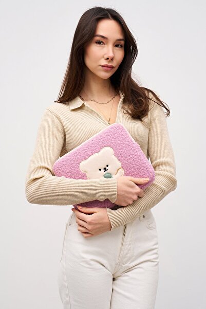 MORCA حافظة تيدي بير للكمبيوتر اللوحي مقاس 10 بوصة و11 بوصة متوافقة مع اللون الوردي