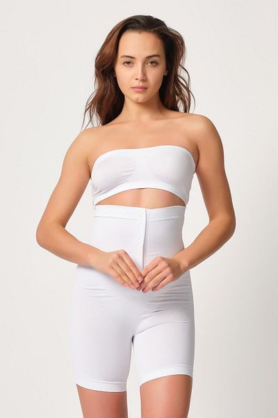 Emay White 2087 Front Slit Corset