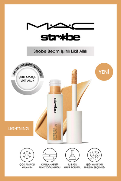 M.A.C Strobe Beam Işıltılı Çok Amaçlı Likit Allık - Lightning 4.3 ml